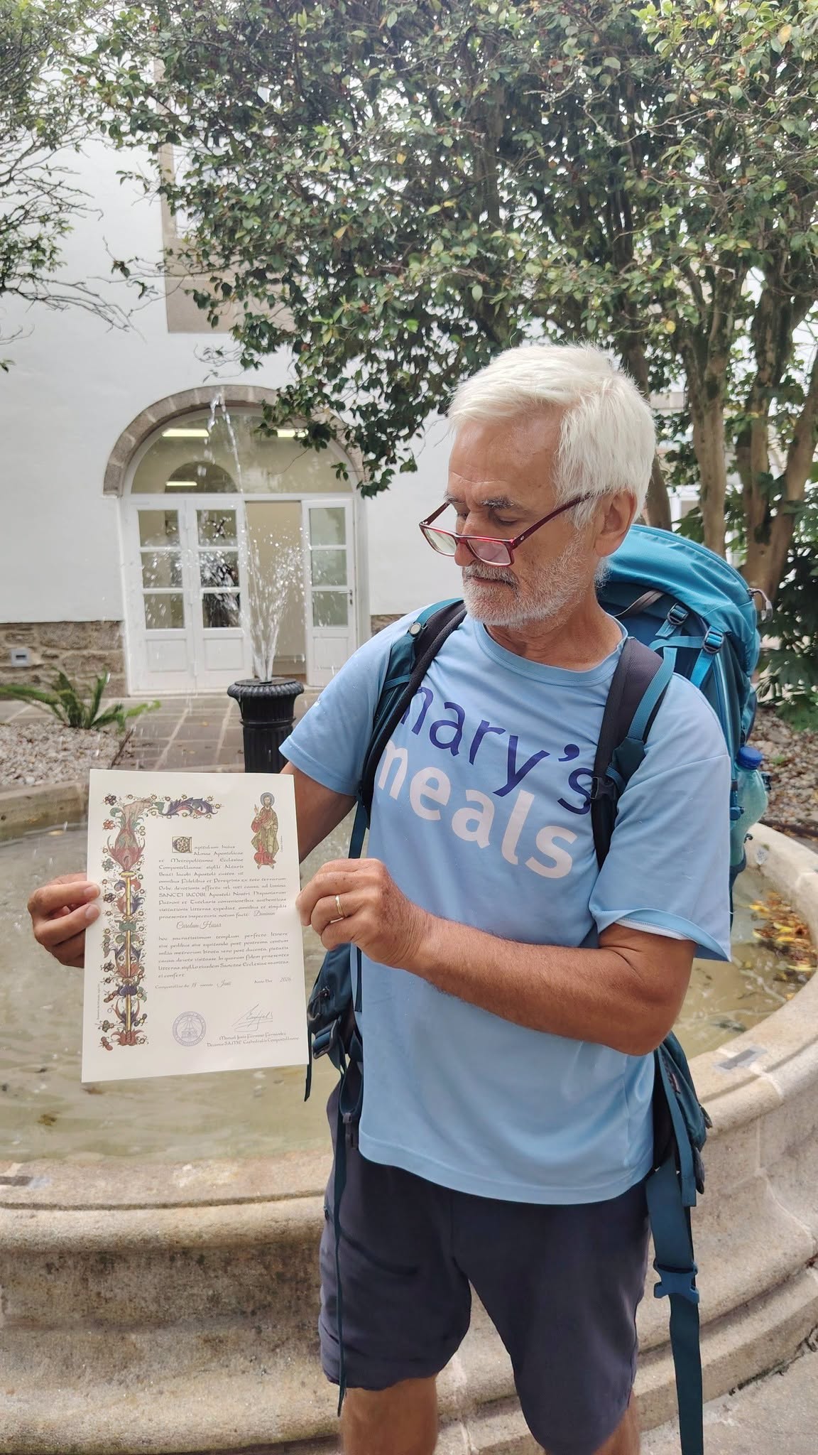 Karol Husár počas púte do Santiago de Compostela